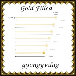 925-ös sterling ezüst ékszerkellék: szerelőpálca gömb végű ESZP G 35x0,5g  2db/csomag - Meska.hu