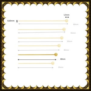 925-ös sterling ezüst ékszerkellék: szerelőpálca gömb végű 40x0,65 Gold Filled, Kellékek & szerszámok, Gyöngyfűzés kellékek, Egyéb alkatrész, Ékszerkészítés, Mindenmás, Ékszerkészítés, MESKA
