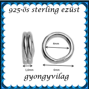 925-ös ezüst karika dupla ESZK D 6x0,8   1db/csomag - kellékek & szerszámok - gyöngyfűzés kellékek - szerelőkarika - Meska.hu