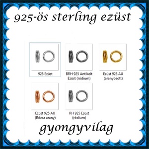 925-ös ezüst karika dupla ESZK D 6x0,8   1db/csomag - kellékek & szerszámok - gyöngyfűzés kellékek - szerelőkarika - Meska.hu