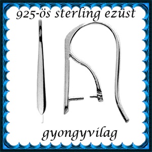 925-ös sterling ezüst ékszerkellék: fülbevaló kapocs, akasztós EFK A 56, Kellékek & szerszámok, Ékszerkellék, Fülbevaló kapocs, Ékszerkészítés, Mindenmás, Ékszerkészítés, MESKA