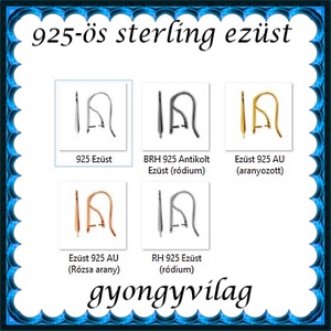 925-ös sterling ezüst ékszerkellék: fülbevaló kapocs, akasztós EFK A 56 - kellékek & szerszámok - ékszerkellék - fülbevaló kapocs - Meska.hu
