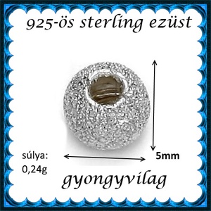 925-ös sterling ezüst ékszerkellék: köztes/gyöngy/díszitőelem  EKÖ 34 5mm 2db/csomag - gyöngy, ékszerkellék - fém köztesek - Meska.hu