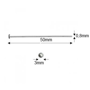 925-ös sterling ezüst ékszerkellék: szerelőpálca szög végű 50  x 0,8mm-es  - gyöngy, ékszerkellék - egyéb alkatrész - Meska.hu