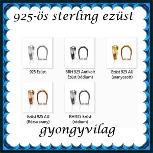 925-ös sterling ezüst ékszerkellék: medáltartó, medálkapocs EMK 77-7AG - gyöngy, ékszerkellék - egyéb alkatrész - Meska.hu