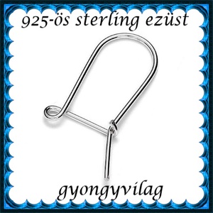  925-ös sterling ezüst ékszerkellék: fülbevalóalap biztonsági kapoccsal EFK K 12 - gyöngy, ékszerkellék - egyéb alkatrész - Meska.hu