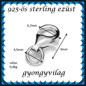 925-ös sterling ezüst ékszerkellék: lánckalocs ELK 1S 19-9e - kellékek & szerszámok - ékszerkellék - nyaklánc kapocs - Meska.hu