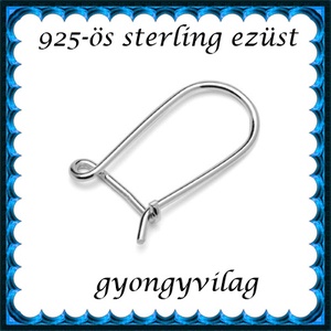  925-ös sterling ezüst ékszerkellék: fülbevalóalap biztonsági kapoccsal EFK K 32e - gyöngy, ékszerkellék - egyéb alkatrész - Meska.hu