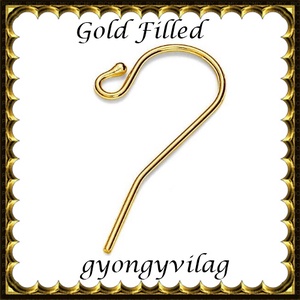 925-ös sterling ezüst ékszerkellék: fülbevalóalap akasztós  EFK A 01-2 au gold filled - gyöngy, ékszerkellék - egyéb alkatrész - Meska.hu
