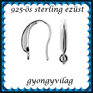  925-ös sterling ezüst ékszerkellék: fülbevalóalap akasztós EFK A 73-1 - kellékek & szerszámok - gyöngyfűzés kellékek - egyéb alkatrész - Meska.hu