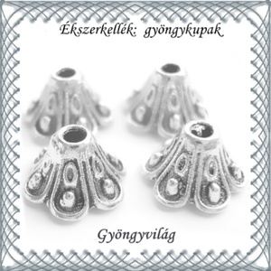 Ékszerkellék: gyöngykupak BGYK02 9,4mm-es 10db/csomag - gyöngy, ékszerkellék - fém köztesek - Meska.hu