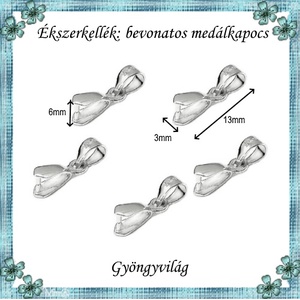 Ezüstel bevont ékszerkellék: medálkapocs  E925-MK01 5db/csomag - gyöngy, ékszerkellék - egyéb alkatrész - Meska.hu