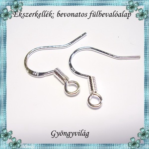 Ezüstel bevont ékszerkellék: fülbevalóalap  E925-FK01 10pár/cs - kellékek & szerszámok - ékszerkellék - fülbevaló alap - Meska.hu