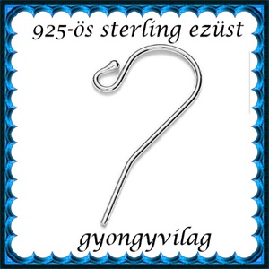  925-ös sterling ezüst ékszerkellék: fülbevalóalap akasztós EFK A 01-2, Kellékek & szerszámok, Gyöngyfűzés kellékek, Egyéb alkatrész, Ékszerkészítés, MESKA