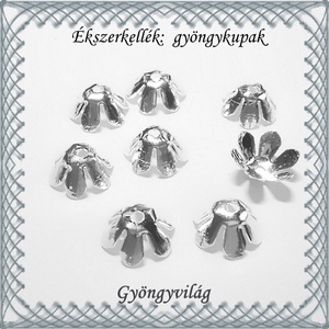 Ékszerkellék: gyöngykupak BGYK 01 8db / csomag - kellékek & szerszámok - gyöngyfűzés kellékek - fém köztesek - Meska.hu