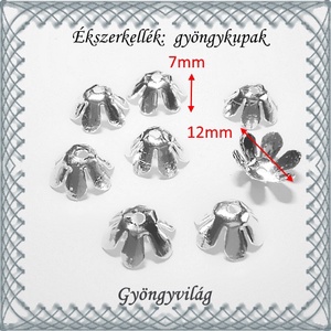 Ékszerkellék: gyöngykupak BGYK 01 8db / csomag - kellékek & szerszámok - gyöngyfűzés kellékek - fém köztesek - Meska.hu