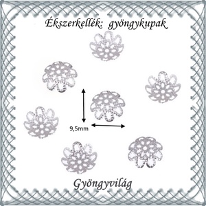 Ékszerkellék: gyöngykupak BGYK 28-9,5 9,5mm-es 8db/csomag - kellékek & szerszámok - gyöngyfűzés kellékek - gyöngykupak - Meska.hu