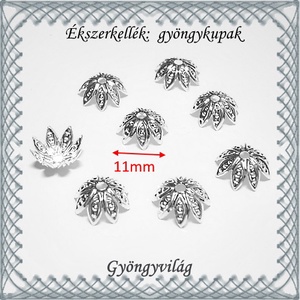 Ékszerkellék: gyöngykupak BGYK 30 11mm-es 8db/csomag - kellékek & szerszámok - gyöngyfűzés kellékek - gyöngykupak - Meska.hu