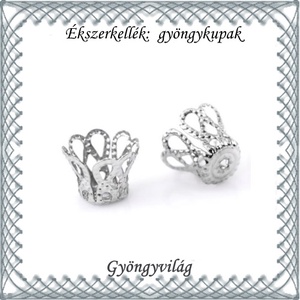  Ékszerkellék: gyöngykupak BGYK 18-5x6 , ródiumozott, 40db, Kellékek & szerszámok, Gyöngyfűzés kellékek, Egyéb alkatrész, Ékszerkészítés, Mindenmás, Ékszerkészítés, MESKA