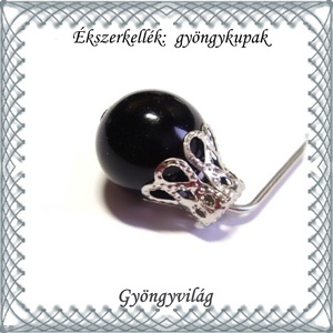  Ékszerkellék: gyöngykupak BGYK 18-5x6 , ródiumozott, 40db - kellékek & szerszámok - gyöngyfűzés kellékek - egyéb alkatrész - Meska.hu