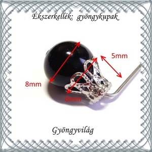  Ékszerkellék: gyöngykupak BGYK 18-5x6 , ródiumozott, 40db - kellékek & szerszámok - gyöngyfűzés kellékek - egyéb alkatrész - Meska.hu