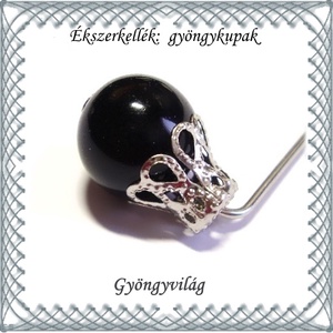 Ékszerkellék: gyöngykupak BGYK 18-6,25x8 , ródiumozott, 30db - kellékek & szerszámok - gyöngyfűzés kellékek - egyéb alkatrész - Meska.hu