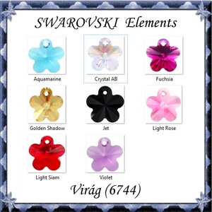 Ékszerkellék: Swarovski virág 12mm-es több színben, Kellékek & szerszámok, Gyöngyfűzés kellékek, Swarovski kristályok, Ékszerkészítés, Ékszerkészítés, MESKA