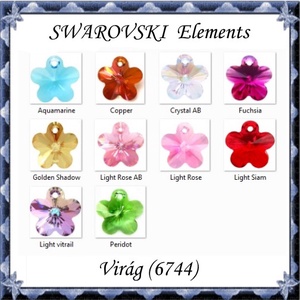 Ékszerkellék: Swarovski virág 14mm-es több színben, Kellékek & szerszámok, Gyöngyfűzés kellékek, Swarovski kristályok, Ékszerkészítés, Ékszerkészítés, MESKA