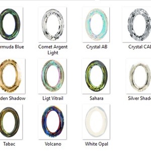 Ékszerkellék: Swarovski ovális karika  15mm-es több színben  - kellékek & szerszámok - gyöngyfűzés kellékek - swarovski kristályok - Meska.hu