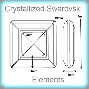 Ékszerkellék:  Swarovski négyzet 14mm  Copper CAL  SW4439-14 - kellékek & szerszámok - gyöngyfűzés kellékek - swarovski kristályok - Meska.hu