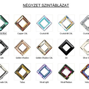 Ékszerkellék:  Swarovski négyzet 14mm  Copper CAL  SW4439-14 - kellékek & szerszámok - gyöngyfűzés kellékek - swarovski kristályok - Meska.hu