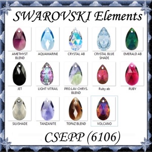 Ékszerkellék: Swarovski csepp 22 mm-es több színben  SW6106-22 - gyöngy, ékszerkellék - swarovski kristályok - Meska.hu