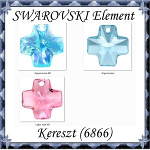 Ékszerkellék: Swarovski kereszt 20mm több színben - gyöngy, ékszerkellék - swarovski kristályok - Meska.hu