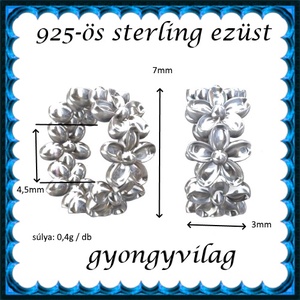 925-ös sterling ezüst ékszerkellék: köztes / gyöngy / dísz EKÖ 66e - kellékek & szerszámok - gyöngyfűzés kellékek - egyéb alkatrész - Meska.hu