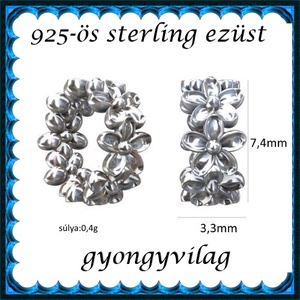 925-ös sterling ezüst ékszerkellék: köztes / gyöngy / dísz EKÖ 66rh - gyöngy, ékszerkellék - egyéb alkatrész - Meska.hu