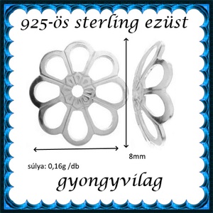 925-ös sterling ezüst gyöngykupak  1db/ csomag  EGYK 29-8 - kellékek & szerszámok - gyöngyfűzés kellékek - fém köztesek - Meska.hu