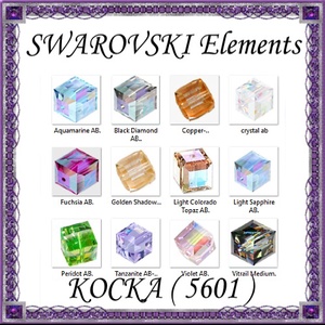 Ékszerkellék: Swarovski kocka 4mm-es AB bevonatos  több színben, Kellékek & szerszámok, Gyöngyfűzés kellékek, Swarovski kristályok, Ékszerkészítés, Ékszerkészítés, MESKA