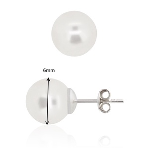 925-ös sterling ezüst fülbevaló Swarovski félig fúrt gömb 6mm több színben SFE-SW03 - ékszer - fülbevaló - pötty fülbevaló - Meska.hu