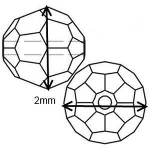 Swarovski kristály gyöngy: SW5000-2  gömb 2mm-es több színben 4db / csomag - kellékek & szerszámok - gyöngyfűzés kellékek - swarovski kristályok - Meska.hu