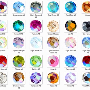 Ékszerkellék: Swarovski kristály gömb 8mm AB bevonatos 1db/csomag több színben - gyöngy, ékszerkellék - swarovski kristályok - Meska.hu