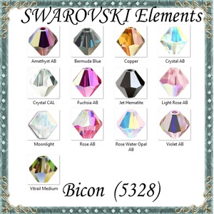 Ékszerkellék: Swarovski bicon 3mm-es AB bevonatos több színben SWGY5328-3AB 24db/csomag, Kellékek & szerszámok, Gyöngyfűzés kellékek, Swarovski kristályok, Ékszerkészítés, Ékszerkészítés, MESKA