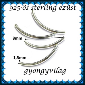 925-ös sterling ezüst ékszerkellék: köztes / gyöngy / dísz   EKÖ 13 8x1,5 - kellékek & szerszámok - gyöngyfűzés kellékek - fém köztesek - Meska.hu
