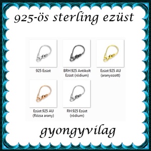  925-ös sterling ezüst ékszerkellék: fülbevalóalap biztonsági kapoccsal EFK K 31 - kellékek & szerszámok - ékszerkellék - fülbevaló alap - Meska.hu