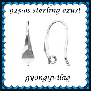 925-ös sterling ezüst ékszerkellék: fülbevalóalap akasztós EFK A 78, Kellékek & szerszámok, Gyöngyfűzés kellékek, Egyéb alkatrész, Ékszerkészítés, Ékszerkészítés, MESKA