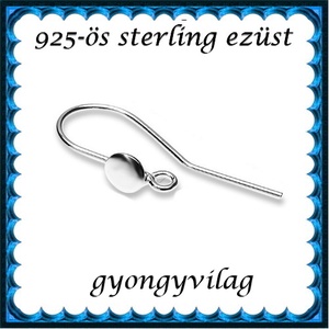 925-ös sterling ezüst ékszerkellék: fülbevalóalap akasztós EFK A 80, Kellékek & szerszámok, Gyöngyfűzés kellékek, Egyéb alkatrész, Ékszerkészítés, Ékszerkészítés, MESKA