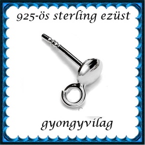 925-ös sterling ezüst ékszerkellék: fülbevalóalap bedugós EFK B 41, Kellékek & szerszámok, Gyöngyfűzés kellékek, Egyéb alkatrész, Ékszerkészítés, Ékszerkészítés, MESKA