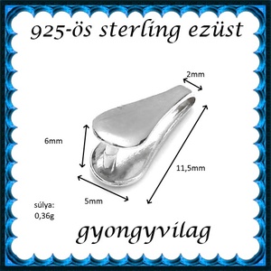 925-ös sterling ezüst ékszerkellék: medáltartó, medálkapocs EMK 83 - kellékek & szerszámok - ékszerkellék - medáltartó, medálkapocs - Meska.hu