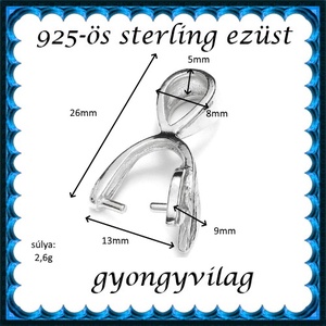 925-ös sterling ezüst ékszerkellék: medáltartó, medálkapocs EMK 85 - kellékek & szerszámok - ékszerkellék - medáltartó, medálkapocs - Meska.hu