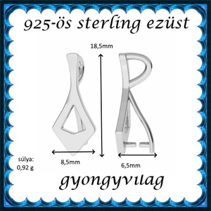 925-ös sterling ezüst ékszerkellék: medáltartó, medálkapocs EMK 86 - kellékek & szerszámok - ékszerkellék - medáltartó, medálkapocs - Meska.hu