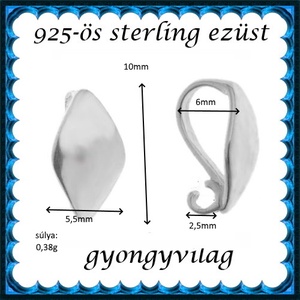 925-ös sterling ezüst ékszerkellék: medáltartó, medálkapocs EMK 89 - kellékek & szerszámok - ékszerkellék - medáltartó, medálkapocs - Meska.hu